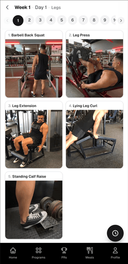 AI-generated workout program